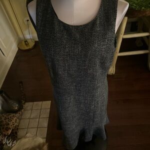 Ann Taylor Charcoal Gray Textured Sheath Dress